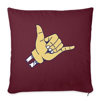 SURF | Surfer Salutations | Shaka - Housse de coussin décorative 45 x 45 cm - bordeaux - Devant