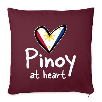 Philippinen Filipino Pinoy Liebe Herz Geschenk - Sofakissenbezug 45 x 45 cm - Burgunderrot - Vorne