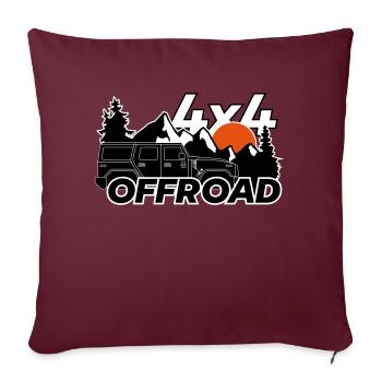 Logo Jeep 4x4 tout-terrain - Housse de coussin décorative 45 x 45 cm - bordeaux - Devant