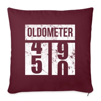 50 Oldometer 50. Geburtstagsgeschenkidee - Sofakissenbezug 45 x 45 cm - Burgunderrot - Vorne