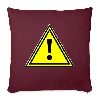 Triangle d'avertissement erreur triangle d'avertissement panneau d'avertissement jaune - Housse de coussin décorative 45 x 45 cm - bordeaux - Devant