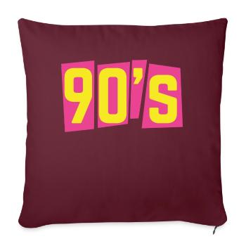 90s neunziger 90er oldschool - Sofakissenbezug 45 x 45 cm - Burgunderrot - Vorne