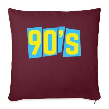 90s neunziger 90er oldschool - Sofakissenbezug 45 x 45 cm - Burgunderrot - Vorne