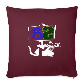 Logo Banksy Style blanc - Housse de coussin décorative 45 x 45 cm - bordeaux - Devant
