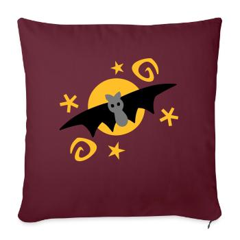 bat in the moonlight - Sofa pillowcase 17,3'' x 17,3'' (45 x 45 cm) - burgundy - Front