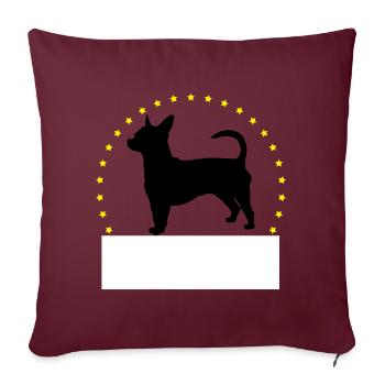 Chihuahua chien personnalisé cadeau personnalisable - Housse de coussin décorative 45 x 45 cm - bordeaux - Devant