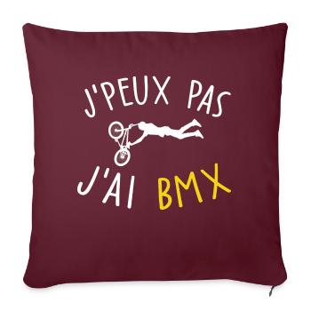 je peux pas j'ai bmx - Housse de coussin décorative 45 x 45 cm - bordeaux - Devant