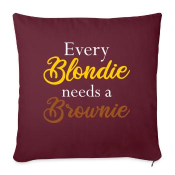 Every Blondie needs a Brownie geschenkidee bff - Housse de coussin décorative 45 x 45 cm - bordeaux - Devant