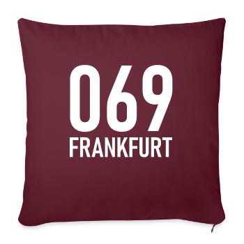 069 - Francfort - indicatif - téléphone - téléphone - Housse de coussin décorative 45 x 45 cm - bordeaux - Devant