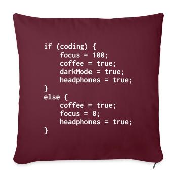 Programmierer-Else-Code - Sofakissenbezug 45 x 45 cm - Burgunderrot - Vorne