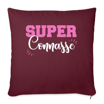 Cadeau humour femme, copine, connasse, provoque. - Housse de coussin décorative 45 x 45 cm - bordeaux - Devant