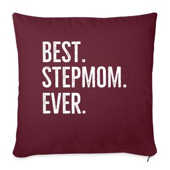 Meilleure stepmom jamais - Housse de coussin décorative 45 x 45 cm - bordeaux - Devant