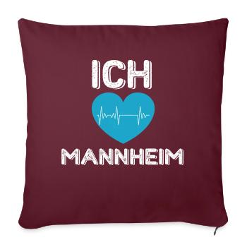 Mannheim Monnem - Sofakissenbezug 45 x 45 cm - Burgunderrot - Vorne