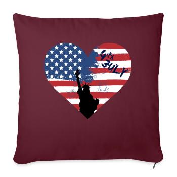 4thof July Independence Day - Sofakissenbezug 45 x 45 cm - Burgunderrot - Vorne