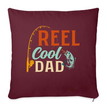 Reel Cool Papa Pêcheur Pêcheur - Housse de coussin décorative 45 x 45 cm - bordeaux - Devant