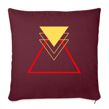 Triangle Jaune et Rouge Abstrait Géométrique - Housse de coussin décorative 45 x 45 cm - bordeaux - Devant