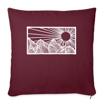 Paysage de montagne fait de lignes pour les alpinistes - Housse de coussin décorative 45 x 45 cm - bordeaux - Devant