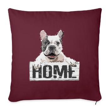 Bulldog Dog Pet Home Bouclier - Housse de coussin décorative 45 x 45 cm - bordeaux - Devant