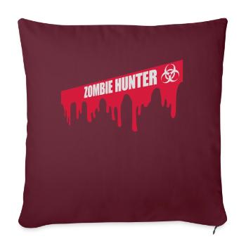 Chasseur de zombies Citation d’Halloween - Housse de coussin décorative 45 x 45 cm - bordeaux - Devant