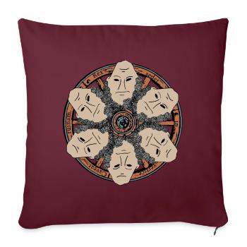 Roue de la fortune - Housse de coussin décorative 45 x 45 cm - bordeaux - Devant