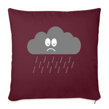Triste visage de nuage - Housse de coussin décorative 45 x 45 cm - bordeaux - Devant