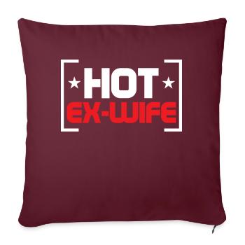 Ex-femme divorcée chaude Femmes divorcées - Housse de coussin décorative 45 x 45 cm - bordeaux - Devant