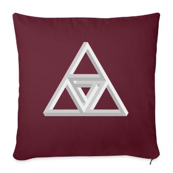 Triangle impossible - Housse de coussin décorative 45 x 45 cm - bordeaux - Devant