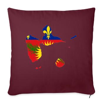 Carte de la guadeloupe - Housse de coussin décorative 45 x 45 cm - bordeaux - Devant