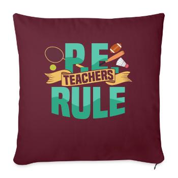 Les enseignants de l’éducation physique dirigent l’école d’éducation physique - Housse de coussin décorative 45 x 45 cm - bordeaux - Devant