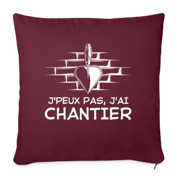 Construction de bâtiment - Housse de coussin décorative 45 x 45 cm - bordeaux - Devant