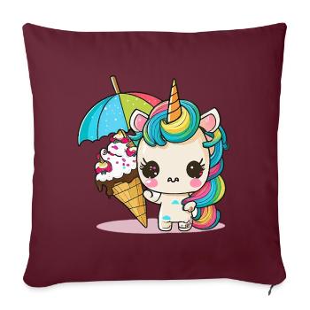 Sweet Dreams: A Unicorn - Sofa pillowcase 17,3'' x 17,3'' (45 x 45 cm) - burgundy - Front