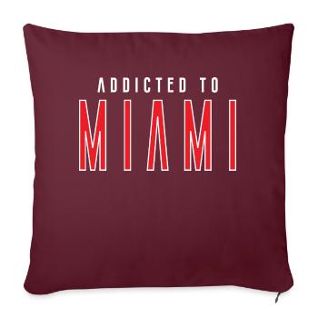Accro à Miami - Housse de coussin décorative 45 x 45 cm - bordeaux - Devant