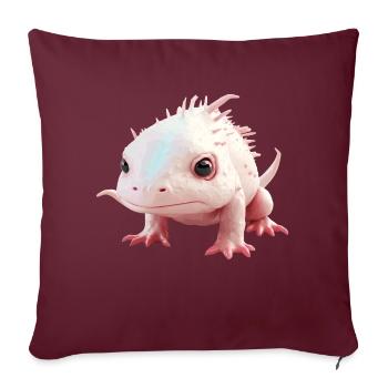 Petit bébé Axolotl pour les amoureux des animaux - Housse de coussin décorative 45 x 45 cm - bordeaux - Devant
