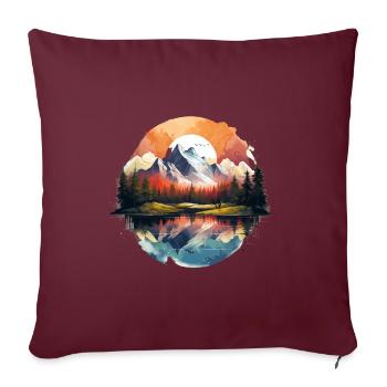 Wald Geometrie Forest Natur in den Bergen - Sofakissenbezug 45 x 45 cm - Burgunderrot - Vorne