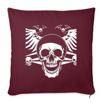Horreur Crâne Crâne Art Crâne Gothique Heavy Metal - Housse de coussin décorative 45 x 45 cm - bordeaux - Devant