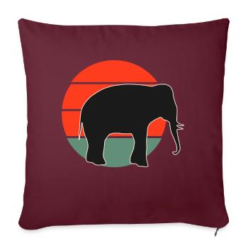 Vintage-Elefanten-Sonnenuntergangsdesign - Sofakissenbezug 45 x 45 cm - Burgunderrot - Vorne