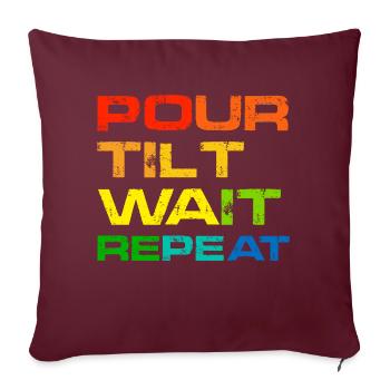 Verser, Incliner, Attendre, Répéter - Housse de coussin décorative 45 x 45 cm - bordeaux - Devant