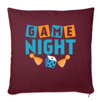 Soirée de jeu Joueur de table Nerd Gamer - Housse de coussin décorative 45 x 45 cm - bordeaux - Devant