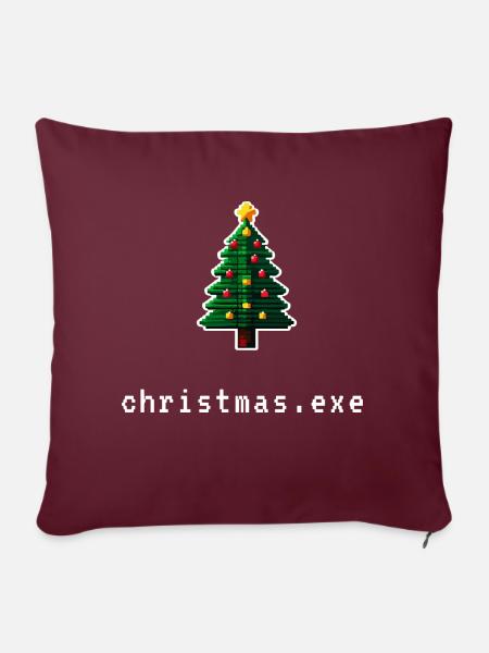 Pixel Christmas - Sofakissenbezug 45 x 45 cm - Burgunderrot