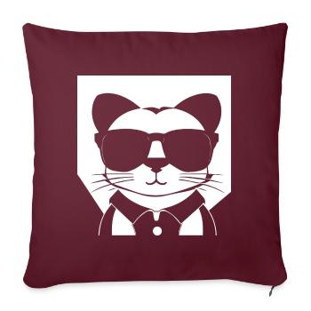 Furet portant des lunettes de soleil furets cool - Housse de coussin décorative 45 x 45 cm - bordeaux - Devant