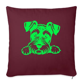 Chien chiot chien mignon Corgi aquarelle Art Cartoon Wof - Housse de coussin décorative 45 x 45 cm - bordeaux - Devant