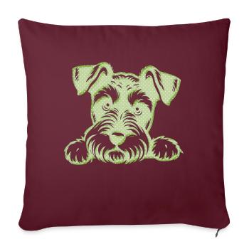 Chien chiot chien mignon Corgi aquarelle Art Cartoon Wof - Housse de coussin décorative 45 x 45 cm - bordeaux - Devant