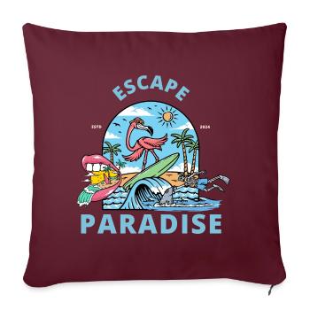 Escape Paradise - Édition Surfer - Housse de coussin décorative 45 x 45 cm - bordeaux - Devant