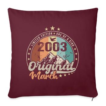 Cadeau D'anniversaire Nées En Mars 2003 Retro 2003 - Housse de coussin décorative 45 x 45 cm - bordeaux - Devant