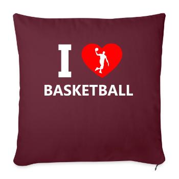 Basket-ball - Housse de coussin décorative 45 x 45 cm - bordeaux - Devant