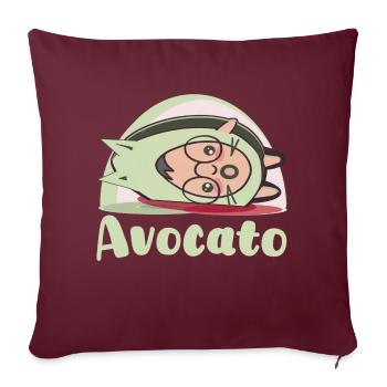 Lol Cool Jeu De Mots Avocat Dessin Animé Avocato Chats - Housse de coussin décorative 45 x 45 cm - bordeaux - Devant