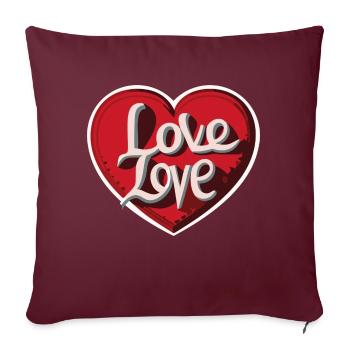 L’Amour Éternel : Le Cœur de l’AMOUR - Housse de coussin décorative 45 x 45 cm - bordeaux - Devant