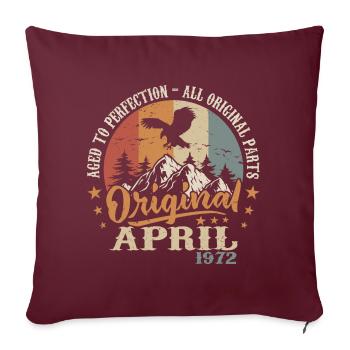 Jubilé avril 1972 | Don Avril 1972 - Housse de coussin décorative 45 x 45 cm - bordeaux - Devant