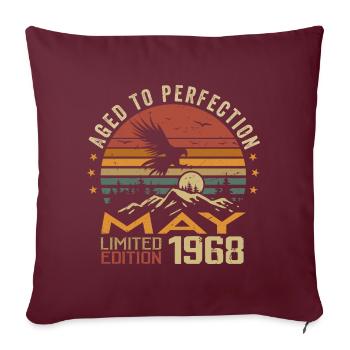 Mai 1968 Anniversaire Mai 1968 Cadeau 1968 Mai - Housse de coussin décorative 45 x 45 cm - bordeaux - Devant