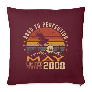 Mai 2008 Anniversaire Mai 2008 Cadeau 2008 Mai - Housse de coussin décorative 45 x 45 cm - bordeaux - Devant